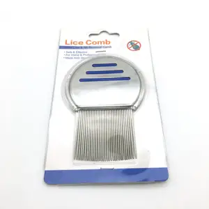 Hot Bán Thép Không Gỉ Grooved Pins Nit Louse Tick Chí Flea Comb Cho Trẻ Em