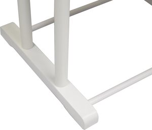 <span class=keywords><strong>Valet</strong></span> double blanc moderne avec cintre en <span class=keywords><strong>bois</strong></span> pantalon pliant barre de cravate double niveaux support de rangement pour salle de bain boîte emballée - Product Image 4