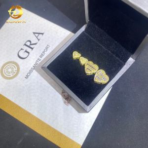 थोक फैशन दिल डिजाइन कान के स्टड 925 सिल्वर हिप हॉप को जहाज करने के लिए तैयार - Product Image 3