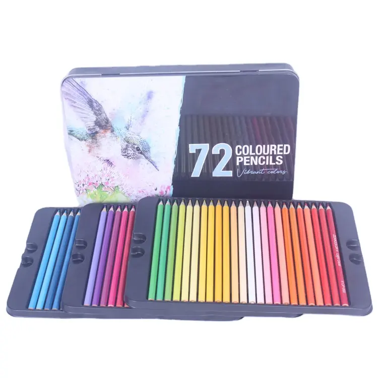 大人の塗り絵のためのカスタムアーティストスケッチ描画鉛筆ソフコア72色アートクラフト用品木製色鉛筆セット
