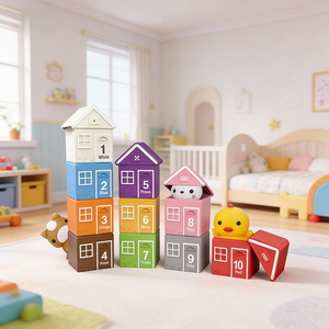 Juego Educativo de Bloques de Silicona Suave con Animales para Emparejar, 10 Animales y 10 Casas, Juguete Apilable para Niños, para el Aprendizaje Temprano - Product Image 4