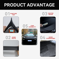 Film PPF hitam Super Matte 1.52*15m 7.5ml antigores penyembuhan sendiri TPU PPF Film pelindung cat Film mobil Ppf