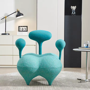 เก้าอี้โซฟาขาทำจากสเตนเลสดีไซน์ใหม่ทำจากไม้จริงสีแดงล้วนแบบลำลอง - Product Image 2