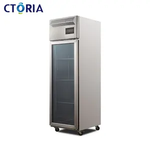 Fabricante automático CTORIA R134A Refrigerador de puerta simple de vidrio No Frost Refrigerador comercial nacional