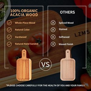 Solid Wood <b>Pizza</b> Tray With Handle Irregular <b>Shape</b> For Home Serving Trays - Product Image 5