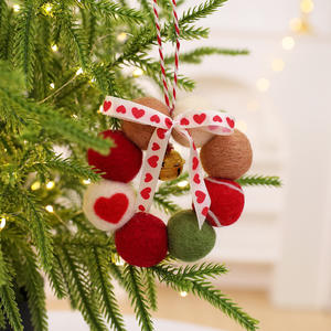 Shengyuan Nouveaux ornements <span class=keywords><strong>de</strong></span> Noël en feutre <span class=keywords><strong>de</strong></span> <span class=keywords><strong>laine</strong></span> faits à <span class=keywords><strong>la</strong></span> main <span class=keywords><strong>de</strong></span> haute qualité, modernes, écologiques, fabriqués en Chine, impression 1 couleur, bricolage - Product Image 3