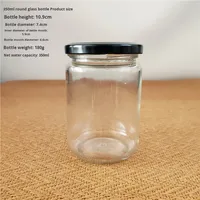 Bocal de conservation alimentaire en verre hermétique personnalisé en verre de haute qualité pour miel, épices, noix, beurre de cacahuète, cornichons, confiture, gelée, sucre, snacks et aliments pour animaux de compagnie, avec couvercle