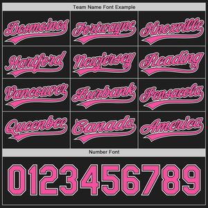 Maillot de baseball personnalisé à rayures noires et roses, unisexe, anti-humidité, sublimé, à boutons, vêtement de sport - Product Image 4