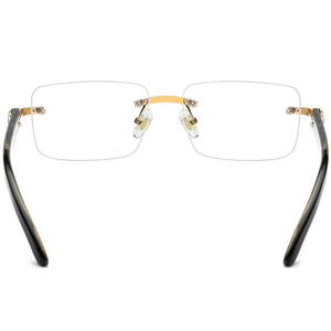 Monture de lunettes sans monture en corne naturelle blanche et noire pour lunettes de lecture, adaptée aux visages en forme de losange et pour le gaming - Product Image 5