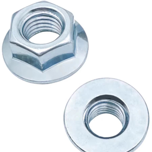 Vente en gros d'écrou à bride lisse en acier carbone/inoxydable M3 M4 M6 M7 M8 M10 M12 <span class=keywords><strong>avec</strong></span> <span class=keywords><strong>rondelle</strong></span> d'écrou à bride rotative écrou hexagonal - Product Image 1