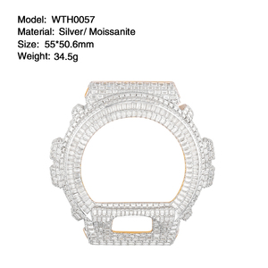 Montre DW 9052-1V en argent sterling 925 avec pavé complet de pierres VVS, lunette sertie de diamants en moissanite glacés - Product Image 4