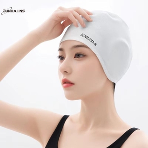 <span class=keywords><strong>Gorro</strong></span> de natación de silicona de Color sólido OEM para mujer, <span class=keywords><strong>gorro</strong></span> de natación de pelo largo monocromático impermeable para adultos - Product Image 3