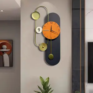 Personalização de fábrica Pendure Acessório Relógios Metal Artes Sala Decorações De Parede Para Casa De Luxo 3D Wall Arts Decor