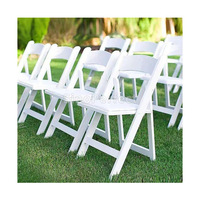 Chaises pliantes en résine blanche pour événements de mariage en plein air, chaises de Wimbledon blanches en résine pour événements