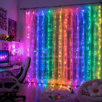 Guirlandes lumineuses LED en cascade pour fenêtre, lumières féériques pour la décoration de chambre et de fête