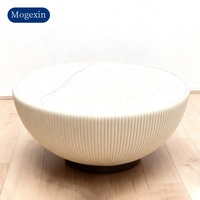 Ensemble de table basse moderne pour café et thé, tailles grande/petite, finition métallique, plateau en travertin, facile à nettoyer, meubles de salon