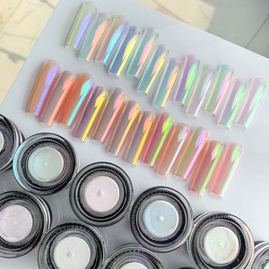 ผงโครเมี่ยมกระจกเงาคุณภาพสูง ความสว่างสูง ผงออโรร่า สำหรับตกแต่งเล็บ - Product Image 1