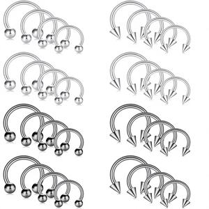 D.Bella 14G Anneaux <span class=keywords><strong>fer</strong></span> à <span class=keywords><strong>cheval</strong></span> en acier chirurgical pour piercing de nez, septum, oreille, sourcil, <span class=keywords><strong>tragus</strong></span>, lèvre, Daith - Product Image 3