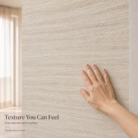 Panneau mural flexible en pierre MCM, placage de pierre flexible, aspect travertin, texture terre battue pour la décoration murale intérieure