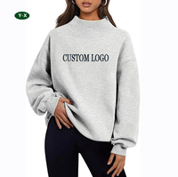 Sweat-shirt à col montant pour femme, logo personnalisé Y-X, nouveau, de haute qualité, surdimensionné, sweat-shirt à col montant