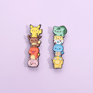 Épingles de poche en métal animal en gros Anime <span class=keywords><strong>Pikachu</strong></span> broche chapeau sac à vêtements décoratif métal émail doux épinglette insigne - Product Image 4