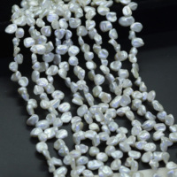 Perles d'eau douce irrégulières en forme de pétale Xulin de 7 mm avec 3 et 7 trous, en gros, pour la fabrication de boucles d'oreilles