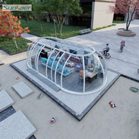 Casa prefabricada para las cuatro estaciones, UV/lluvia/nieve, cúpula deslizante elíptica antioxidante, tienda de burbujas de policarbonato, casa de forma ovalada