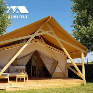 Grand espace double tente de safari de camping d'hôtel sauvage chaud et confortable