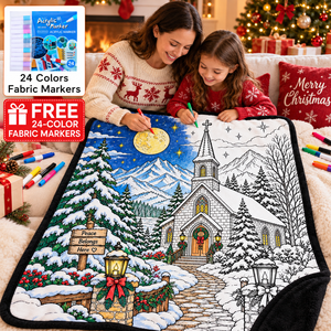 Couverture en flanelle lavable à personnaliser pour Noël, idéale pour les enfants et la famille, pour des moments amusants en famille pendant les vacances d'hiver - Product Image 1