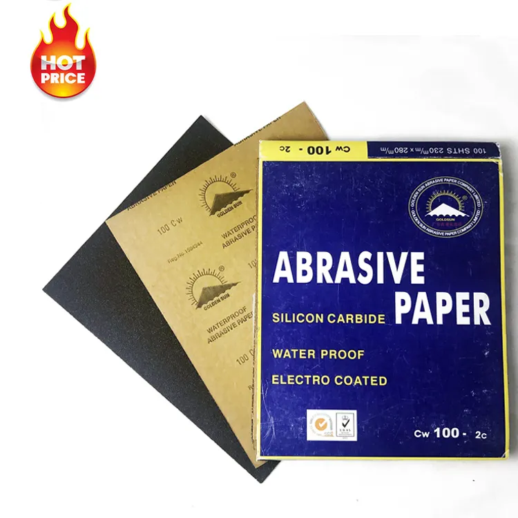 Trasporto Libero del campione Europa kraft grit p60 p2000 impermeabile smeriglio carta 100% carburo di silicio lijas carta vetrata sabbia abrasiva pape