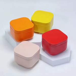 Boîte en fer blanc carrée personnalisée en gros, de qualité alimentaire, recyclable, avec revêtement UV, vide, pour emballage de thé, bonbons, bougies et cadeaux - Product Image 1