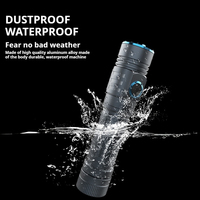 Lampe torche tactique personnalisable 2500LM, longue portée, rechargeable par Type-C, étanche IP68, en aluminium, LED, pour le camping et les situations d'urgence