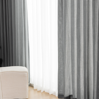 Voilages Intégrés Innermor en Tulle Tissé Solide 100% Polyester Translucide, Style Européen et Américain, Blanc Gris, Personnalisables