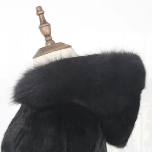 Cappotto invernale lungo Casual da donna <span class=keywords><strong>con</strong></span> <span class=keywords><strong>cappuccio</strong></span> in <span class=keywords><strong>pelliccia</strong></span> di coniglio taglie forti <span class=keywords><strong>con</strong></span> cerniera <span class=keywords><strong>nera</strong></span> <span class=keywords><strong>con</strong></span> maniche a tre quarti - Product Image 6