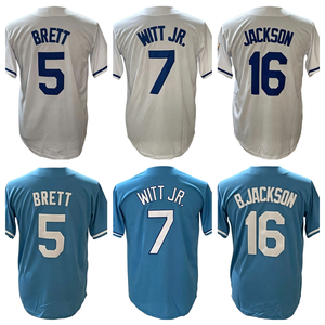 Wholesale 2026 Hot Sale Stitched American Baseball Jersey Kansas City 7 Bobby Witt Jr. 13 Salvador <strong>Perez</strong> 16 Bo Jackson 5 Brett - Product Image 4