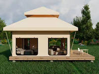 Tentes de camping et de glamping en plein air 6*6m avec 2 chambres king size pour hôtels, tentes pour salons professionnels