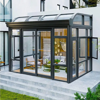 Solárium Moderno de Techo Plano de Aluminio con Doble Acristalamiento Low-E, Insonorizado, Jardín de Invierno para Hotel y Villa