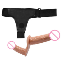 Dildo de doble correa para penetración dual, pantalones con correa para pene, cinturón vibrador portátil, juguetes sexuales para mujeres lesbianas