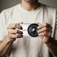 Kamera Digital Retro A66 dengan Beberapa Filter Layar 3.0 inci 180 °   Rekaman Video 4K HD Layar Lipat Fotografi 64MP Zoom 18X Kamera CCD