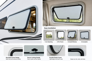 Pièces de rechange neuves et <span class=keywords><strong>d</strong></span>'<span class=keywords><strong>occasion</strong></span> pour cadre de fenêtre arrondi en plastique pour camping-car, <span class=keywords><strong>caravane</strong></span> et remorque de voyage - Product Image 3