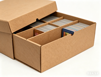 Boîte de rangement pour cartes à collectionner moderne et personnalisée en carton avec plateau de séparation flexible pour cartes sportives et collections en vrac