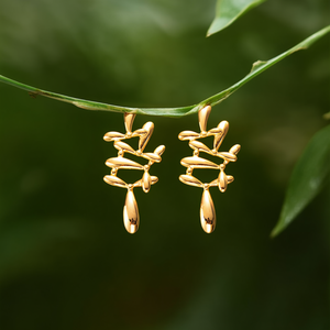 Boucles d'oreilles pendantes tendance en acier inoxydable 316L plaqué or PVD, design durable et résistant - Product Image 3