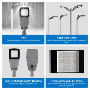 Lampadaires LED en alliage d'aluminium IP66 de haute qualité 50W 60W 100W 120W 150W 180W pour projets routiers extérieurs (OEM) - Product Image 4