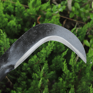 Faucille en forme de croissant en acier au manganèse à manche en bois, tondeuse à gazon agricole, couteau incurvé, civil et jardin - Product Image 4