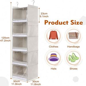 Hanging Clostorage Toter6 Packng Closet Shemoving Bagsrdrobe <b>Clothes</b> Ocarrying Handlesvc Dust Cover Fabric Storage <b>Boxes</b> & Bins - Product Image 4