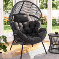 Chaise de patio surdimensionnée en rotin à prix abordable, chaise œuf bohème en rotin pour jardin et véranda