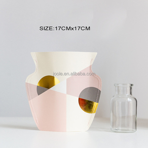 Florero de papel impermeable, personalizado, creativo, doble bronce, adornos geométricos, precio bajo directo de fábrica, venta al por mayor - Product Image 3