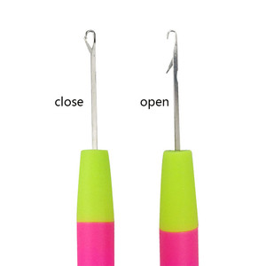 Aiguilles à crochet en <span class=keywords><strong>bois</strong></span> pour tubes en cuivre Euro Micro perles et micro anneaux en silicone outils d'<span class=keywords><strong>installation</strong></span> d'extension de cheveux - Product Image 5