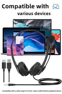 Auriculares Profesionales Negros con Micrófono para Centro de Llamadas, USB, Diseño Sobre la Oreja, Resistentes al Agua IPX-4, Micrófono Dinámico - Product Image 6