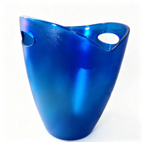 Seau à glace en plastique épaissi 4L, seau à champagne pour une bouteille, seau à vin durable pour bar, fête, mariage
